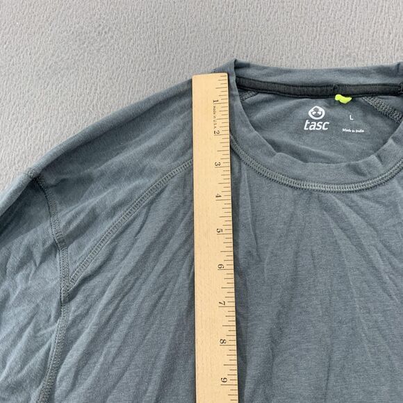 Tasc Shirt Mens Large Blue/Gray Long Sleeve Performance Bamboo Stretch Athletic - Picture 6 of 14